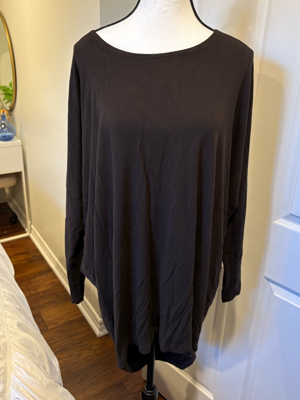Bryn Walker Chocolate Brown Oversized Cocoon Tunic Top USA S